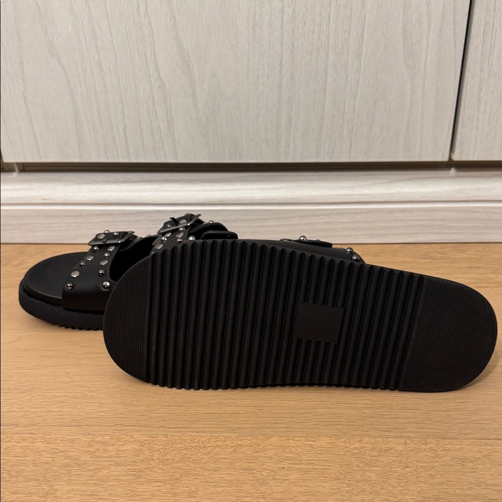 Harlow Black Studded Sandals - Picture 3 of 3